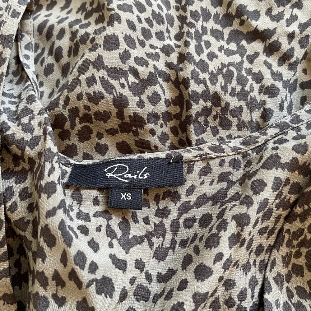 Rails Rose Lynx Print Wrap Tank Tan/Brown (Xsmall) - image 7